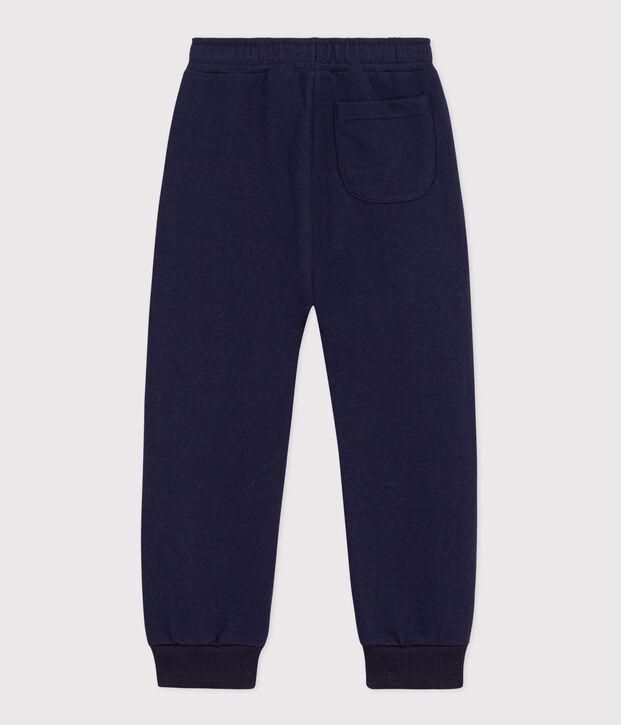 Pantalon de jogging enfant en coton uni bleu marine