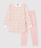 Chemise de nuit imprimé fleuri petite fille en coton blanc MARSHMALLOW/blanc MULTICO