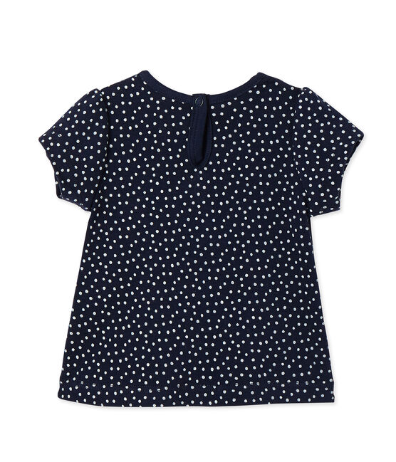 T-shirt bébé fille imprimé bleu SMOKING/blanc LAIT