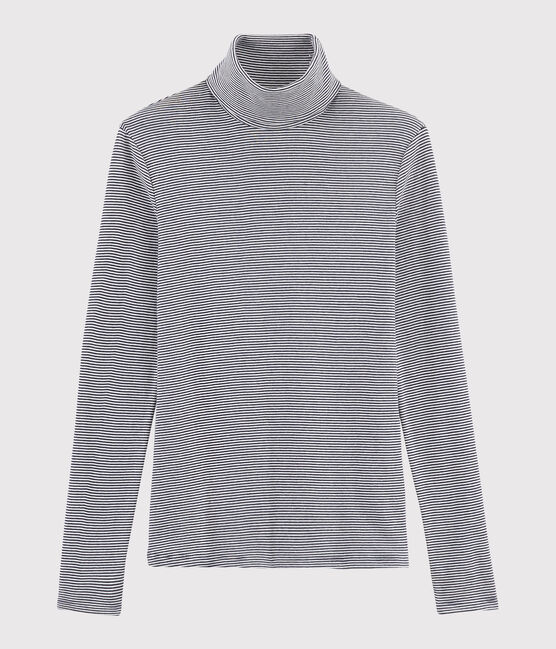 Sous pull iconique Femme bleu SMOKING/blanc MARSHMALLOW