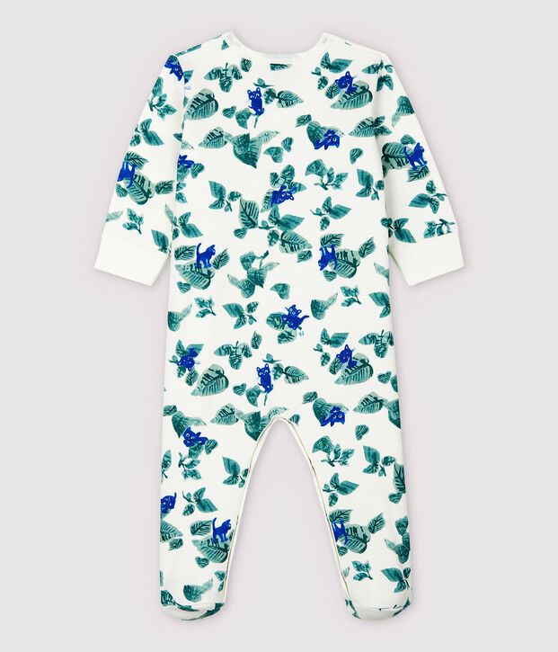 Dubbelzijdig jersey pyjama met babykatjesprint wit/multicouleur