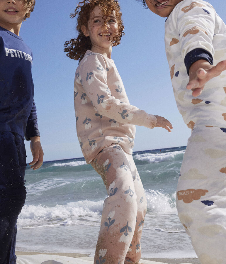 Pyjama ajust&eacute; en coton petite fille rose/multicouleur