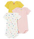 Trio de bodies manches courtes bébé fille