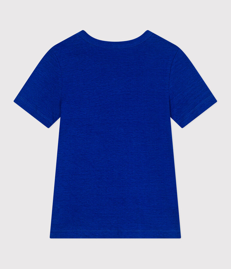 Linnen T-shirt met korte mouwen voor dames blauw