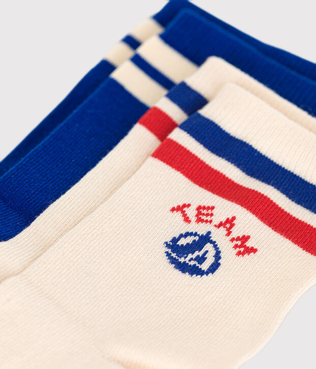 Set van 2 paar katoenen kindersokken van Team Petit Bateau multicouleur