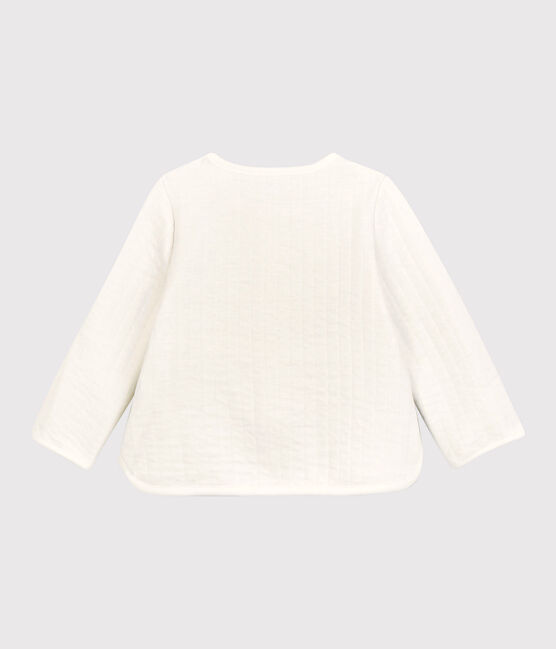 Vest in doorgestikte tubic voor baby's. wit MARSHMALLOW