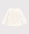 Vest in doorgestikte tubic voor baby's. wit MARSHMALLOW