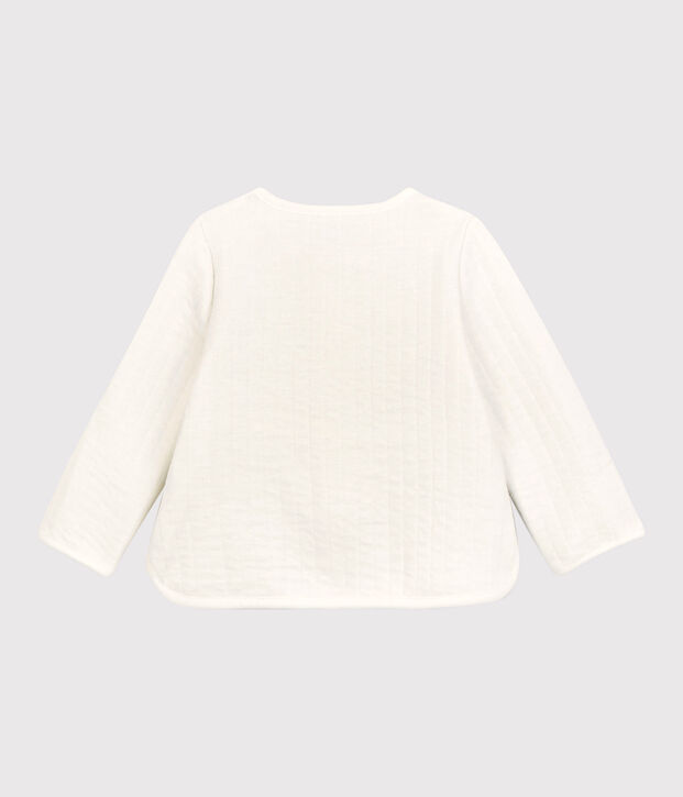 Cardigan en tubique matelass&eacute; b&eacute;b&eacute;. blanc