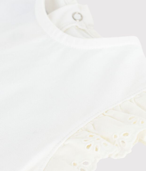 Effen katoenen T-shirt met korte mouwen voor baby's wit