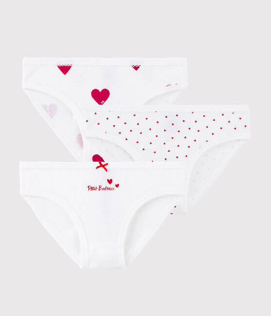 Coffret cadeau pyjama et culottes imprimé cœurs rouges en coton variante 1