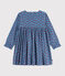 Kinderjurk met lange mouwen in bedrukt velours blauw ADRIATIC/ MULTICO