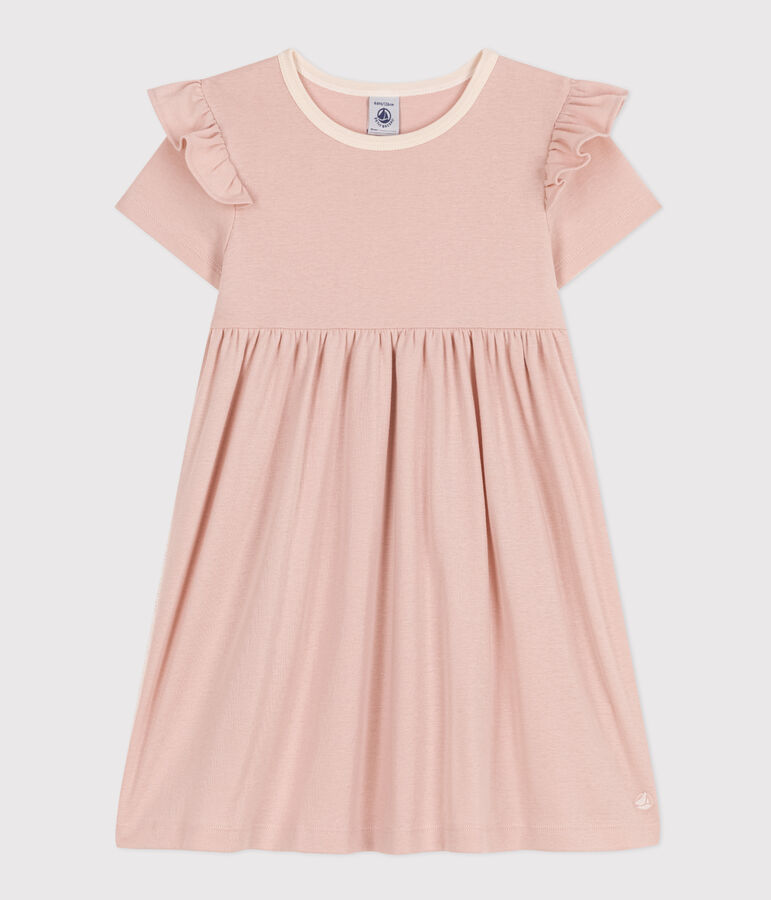 Robe manches courtes en coton enfant fille rose SALINE