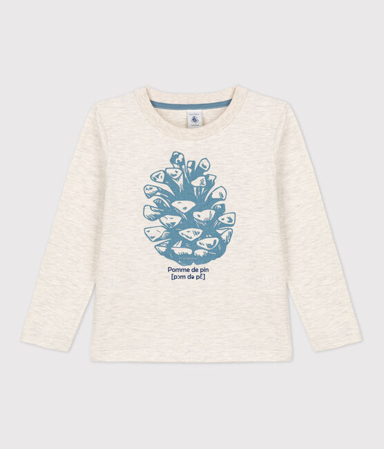 Tee-shirt manches longues en coton enfant garçon beige MONTELIMAR CHINE