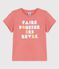 T-shirt manches courtes en coton enfant fille rose PAPAYE