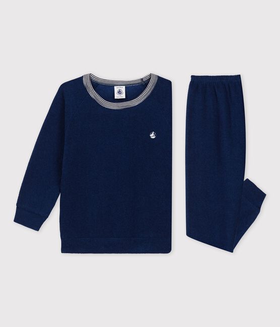 Pyjama en bouclette éponge grattée bleu MEDIEVAL