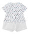 Combicourt bébé garçon bi-matière blanc ECUME/blanc MULTICO
