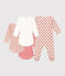Setje met 1 babypyjama en 3 body's met bloemenprint variante 1