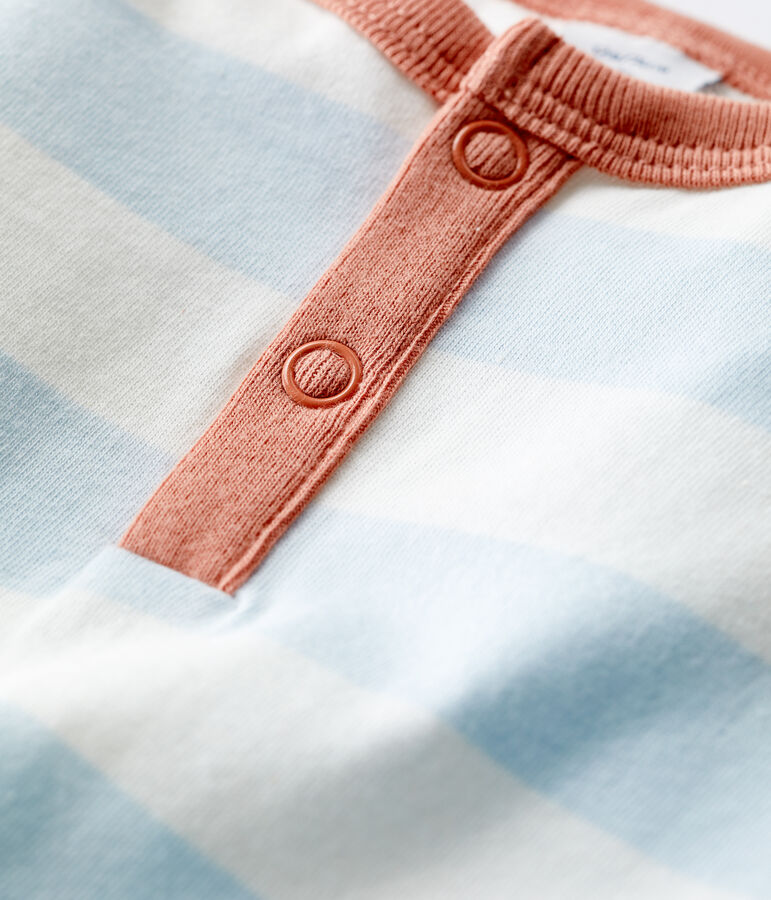 Kort pakje in dikke jerseystof voor baby's blauw/wit