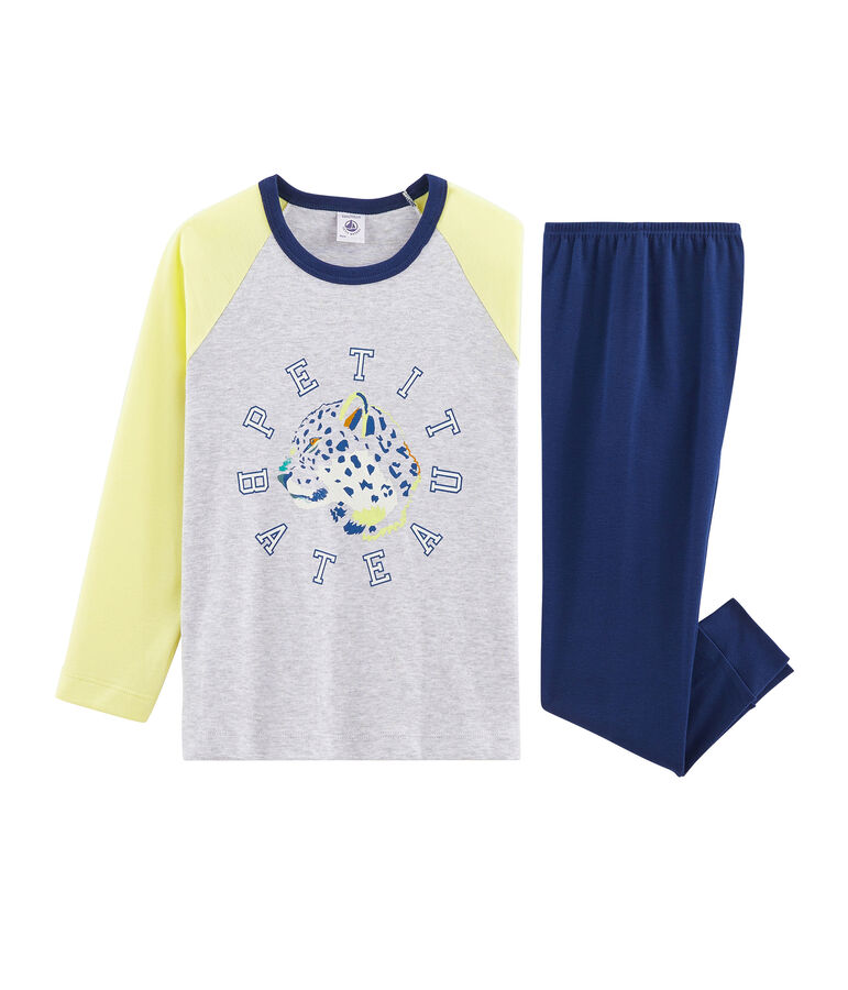 Pyjama petit gar&ccedil;on en c&ocirc;te bleu/multicouleur