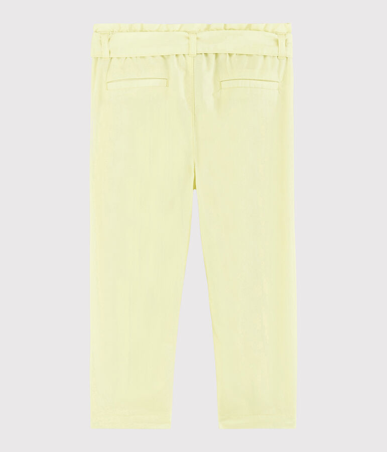 Pantalon en serge enfant fille jaune CITRONEL