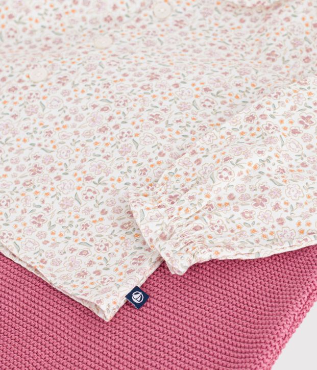 Babysetje van katoen met bloemenprint multicouleur