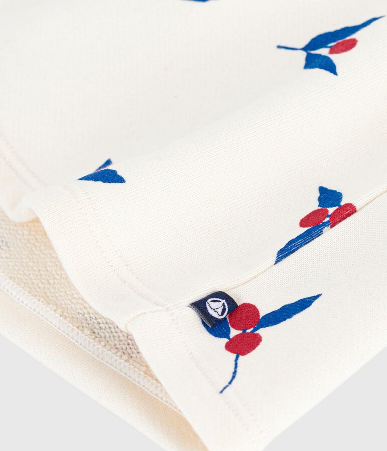 Katoenen babyjurkje met lange mouw en print ecru/multicouleur