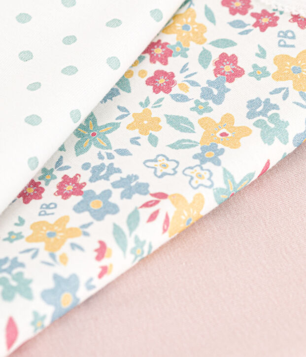 Set van 3 body's met bandjes en bloemetjes in katoen multicouleur
