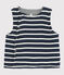Gilet sans manches réversible bébé en côte ouatinée bleu SMOKING/blanc MARSHMALLOW