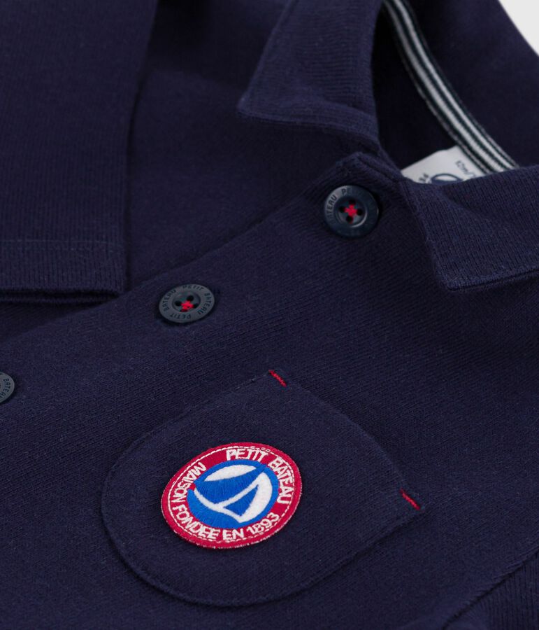 Lang babpakje van effen katoen, in de stijl van een pompbediende blauw