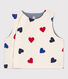 Gilet sans manche bébé cœur reversible en coton