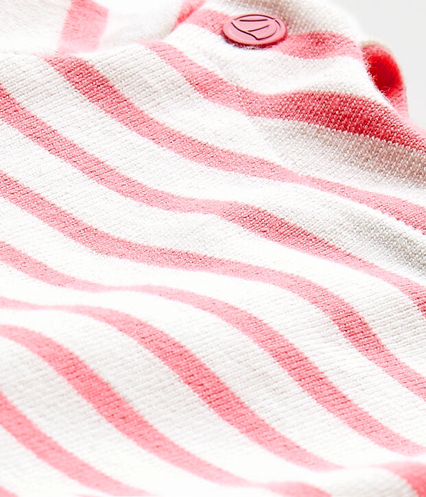 Robe b&eacute;b&eacute; fille ray&eacute;e blanc/rose
