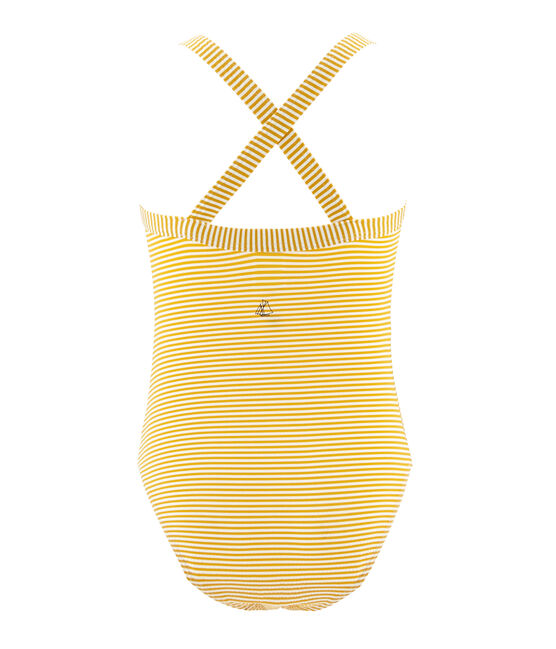 Maillot de bain 1 pièce enfant fille jaune BAMBOO/blanc MARSHMALLOW
