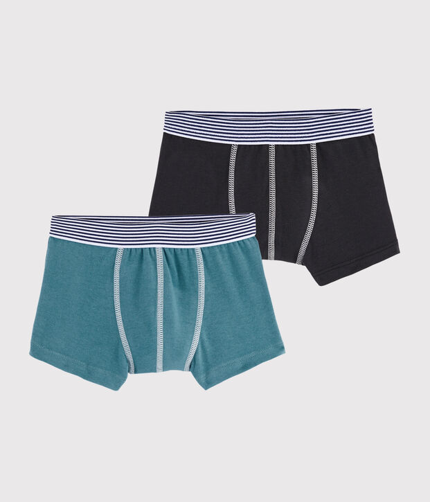 Set van 2 effen boxershorts voor jongens multicouleur