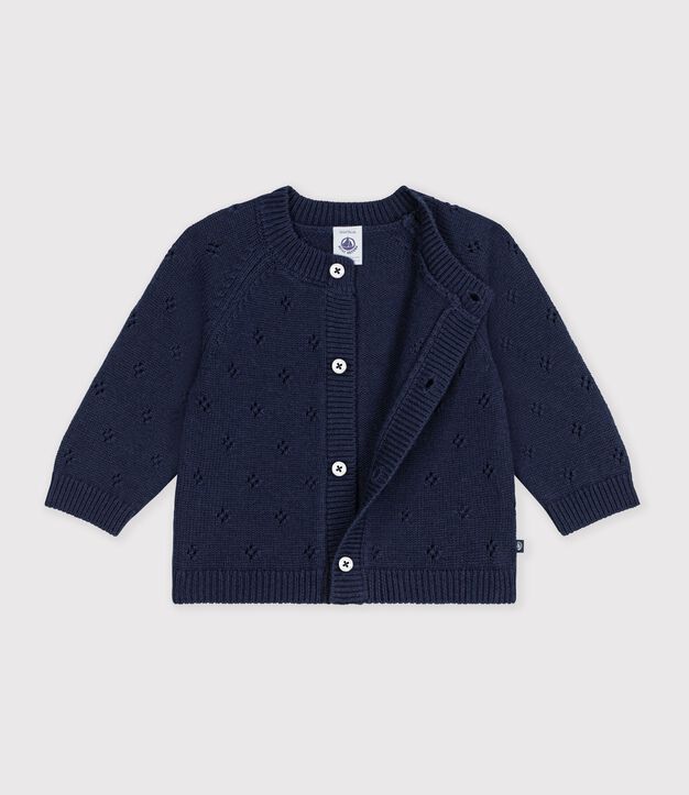 Effen babyvestje in tricot van wol en katoen SOIR