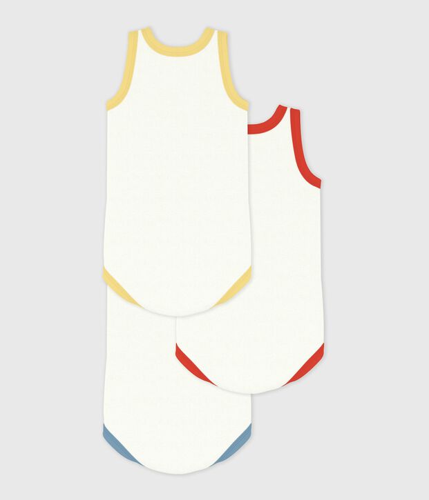 Lot de bodies sans manches en coton uni b&eacute;b&eacute; multicouleur