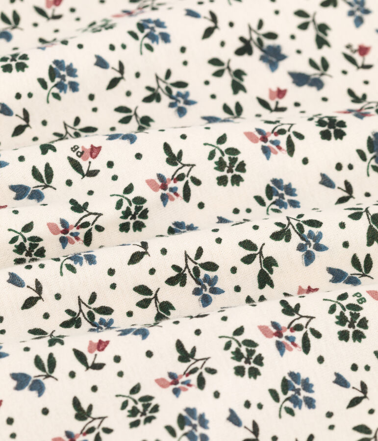 Fleurig T-shirt met lange mouwen uit katoen voor meisjes ecru/multicouleur