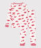 Pyjama ajusté en coton enfant blanc MARSHMALLOW/rouge PEPS