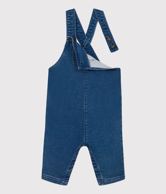 Lange tuinbroek van denim voor baby's blauw BLEU DELAVE