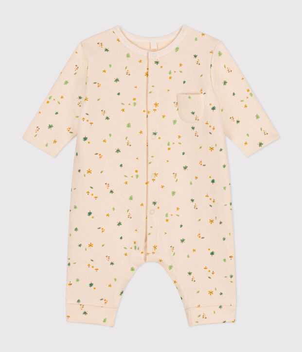 Lang pakje van fleece voor baby's ecru/multicouleur