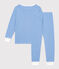 Gestreepte katoenen pyjama voor kinderen DELPHINIUM/ MARSHMALLOW