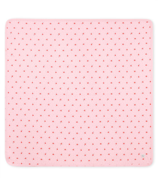 Uniseks babylaken met print roze VIENNE/wit MULTICO