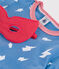 Korte lichtgevende verkleedpyjama van katoen met cape voor kinderen blauw ALASKA/wit MULTICO
