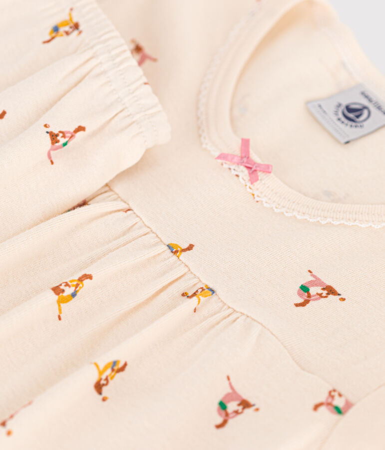 Pyjama short imprim&eacute; animal en coton enfant &eacute;cru/multicouleur