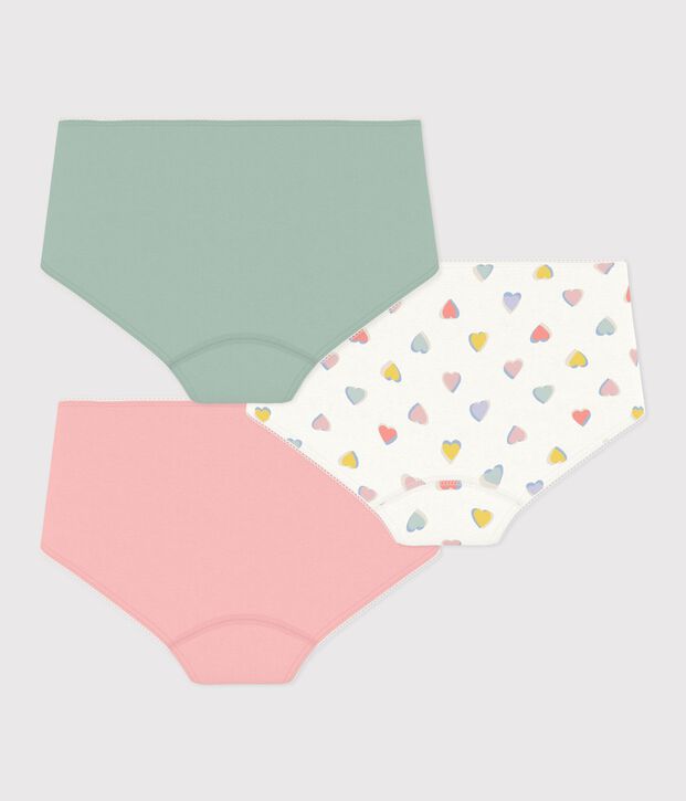 Lot de shorties enfant en coton &agrave; c&oelig;urs multicouleur