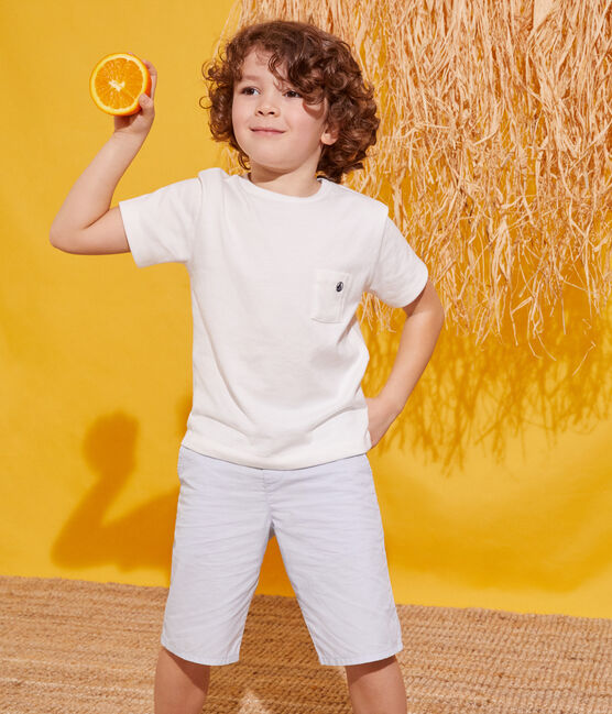 T-shirt voor jongens wit MARSHMALLOW