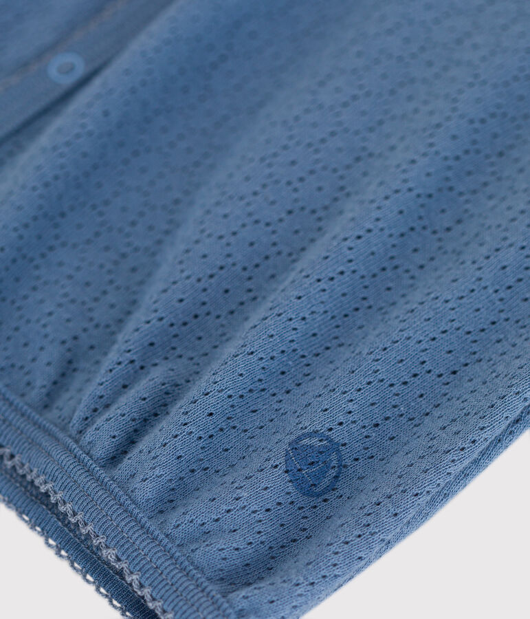 Combinaison courte en coton ajour&eacute; b&eacute;b&eacute; bleu BEACH