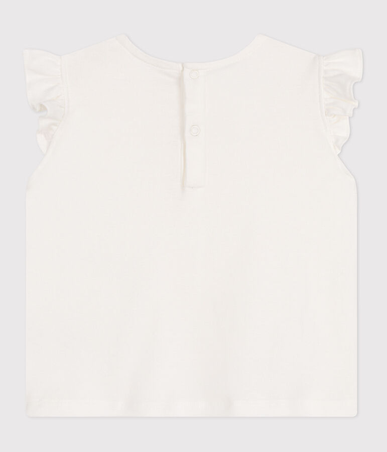 Blouse b&eacute;b&eacute; en coton sans manches blanc
