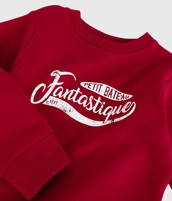 Molton sweatshirt voor jongens rood TERKUIT