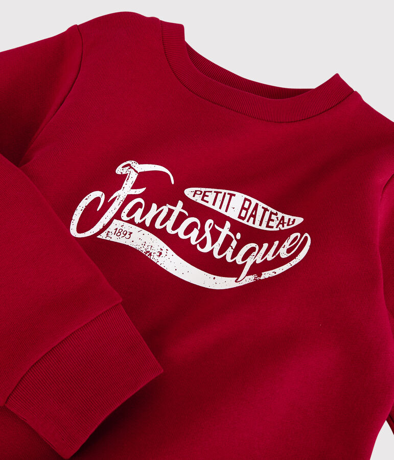 Sweatshirt en molleton enfant gar&ccedil;on rouge