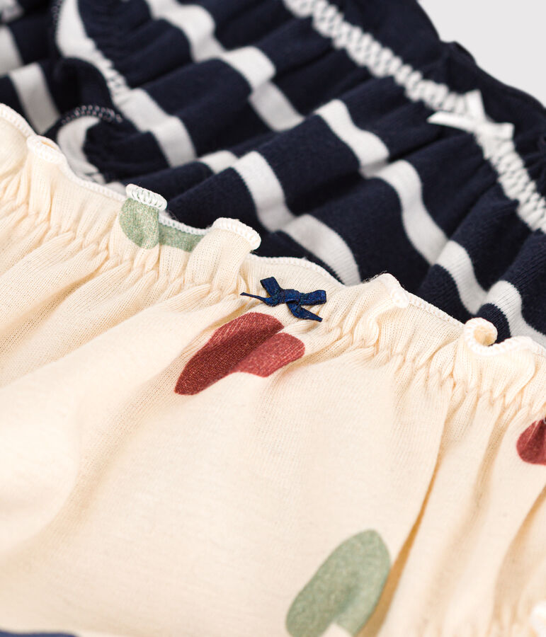 Setje met twee katoenen slipjes met ruche voor dames multicouleur